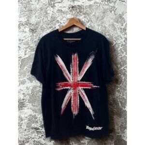 BBC Top Gear Union Jack Graphic T-Shirt NWT Size L Black Vintage 2005